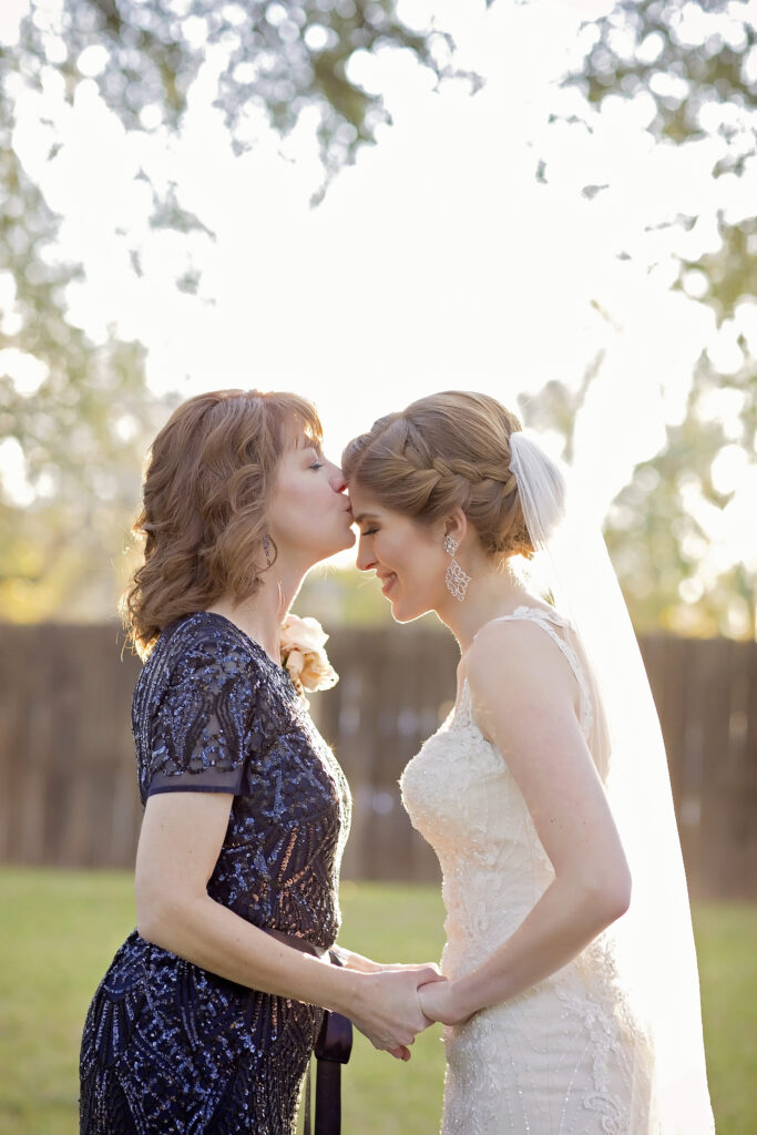 Bride with her mother on a Texas Hill Country wedding day