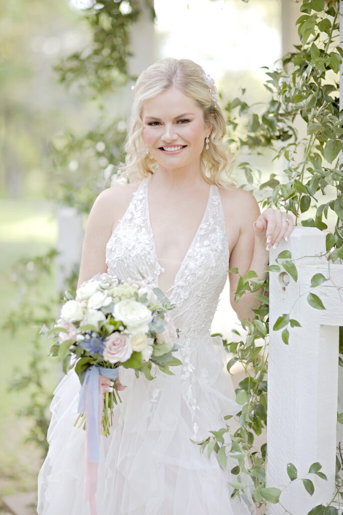 Texas Hill Country bride portrait surrounded by greenery