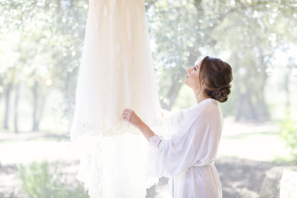 Bride getting ready for a Texas Hill Country wedding
