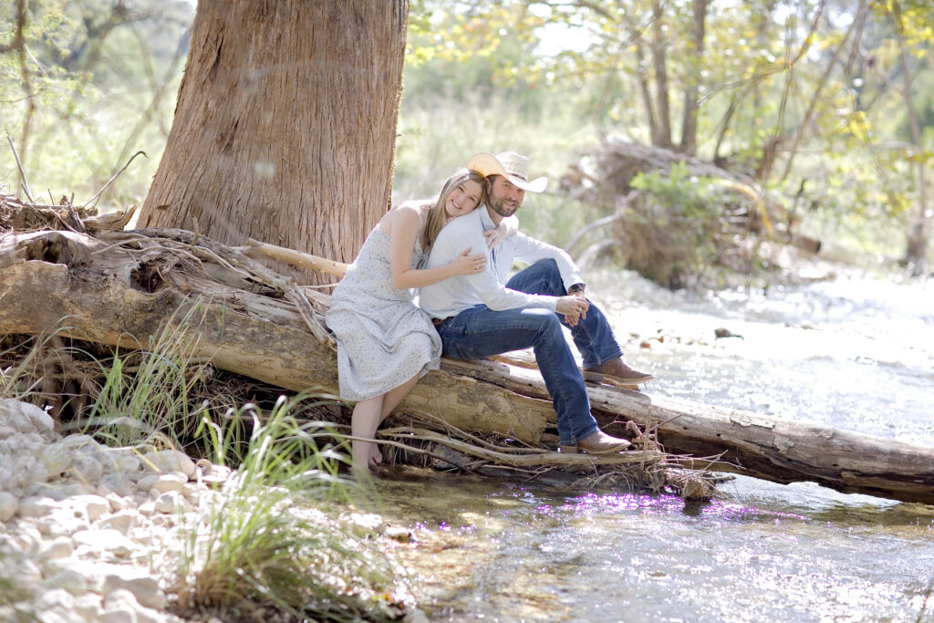 Texas Hill Country engagement session couple