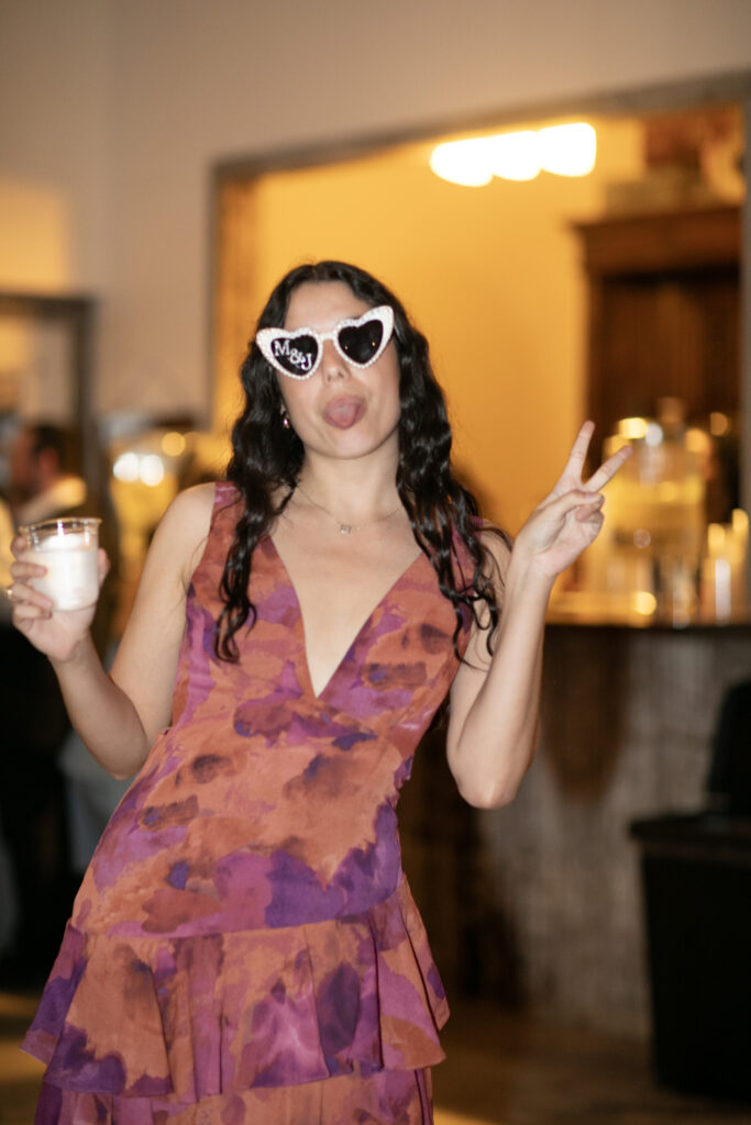 Wedding guest having fun during a San Antonio wedding reception