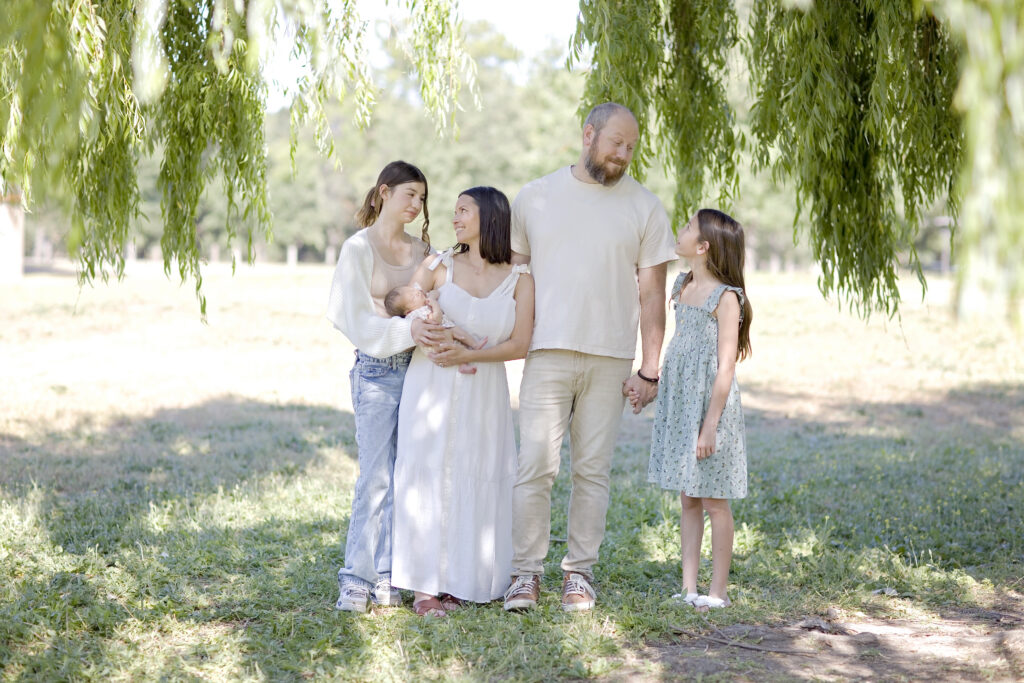 Family of five enjoying a San Antonio family portrait session